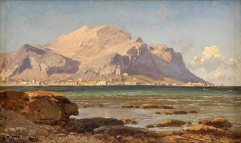 Adalbert Waagen Bucht von Palermo mit Blick auf Monte Pellegrino